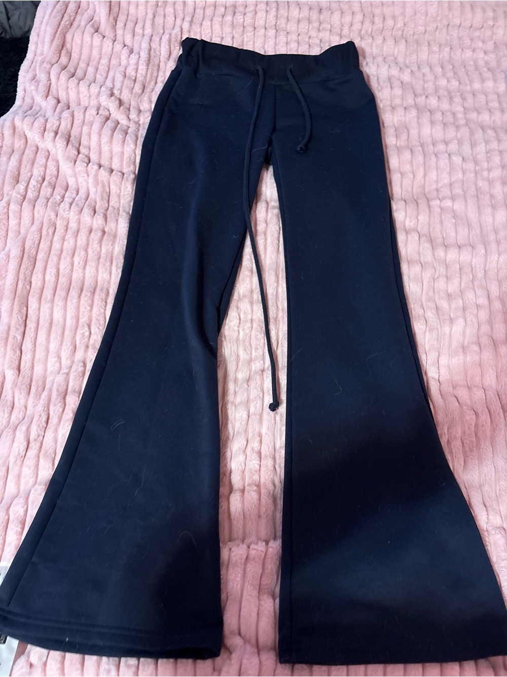 SHEIN Black Flare Sweatpants with Drawstring